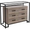 Modern Style Sideboard Buffet Storage Cabinet - Glass Top Kitchen Coffee Bar Cabinet - Dining Room Hallway Console Table - 2 of 4