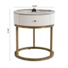 FONTOI End Tables Silm Side Table with Metal Legs&Round Tabletop for Living Room, White,19.69"*19.69"*21.65" - 3 of 4