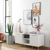 GlasFlength TV Stands and Consoles Modern Media Console with Wave Design Doors and Adjustable Storage for Living Room, White, 47.2"*13.8"*21.6" - 4 of 4