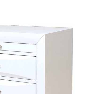 Elegant White 2-Drawer Nightstand with Beveled Fronts - 26"x25"