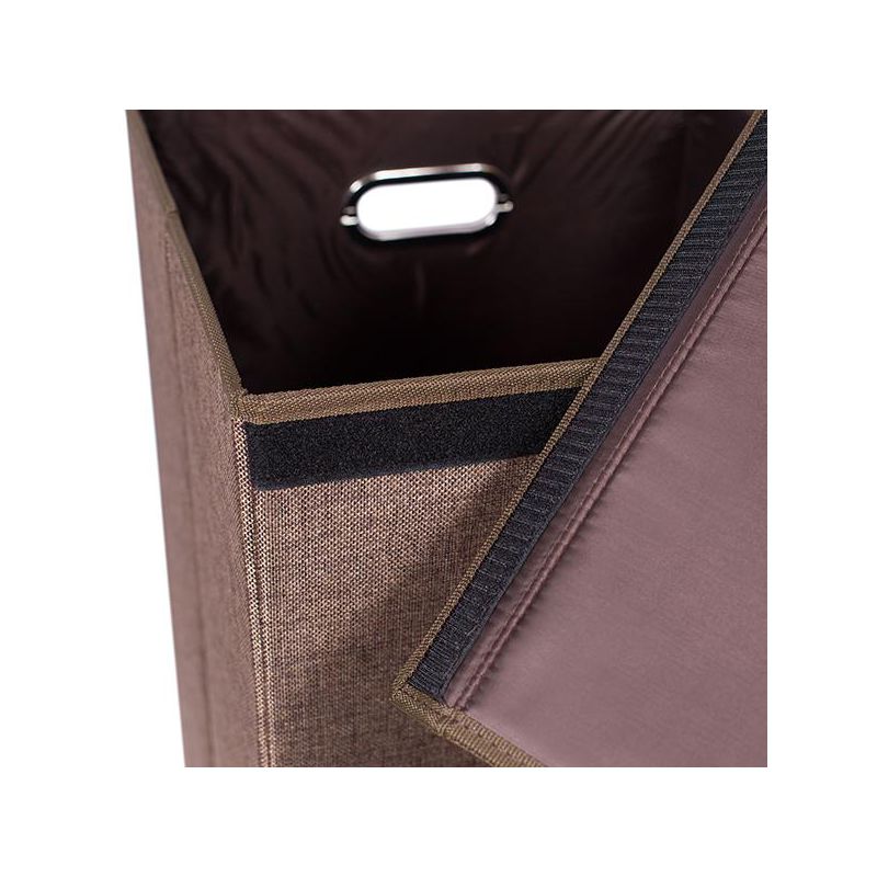 BirdRock Home Single Linen Laundry Hamper with Lid and Removable Liner - Brown, 4 of 8