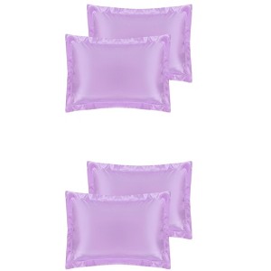 Unique Bargains Satin Soft Envelope Closure Pillowcase Covers 4 Pcs - 1 of 4
