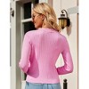 Women's V Neck Lightweight Knit Cardigan with Long Sleeves and Front Button Down Elegant Shrugs for Dresses,Pink - S - 2 of 4