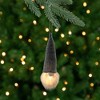 Northlight 8" Lighted Metallic Gray Knit Gnome Head Christmas Ornament - 2 of 4
