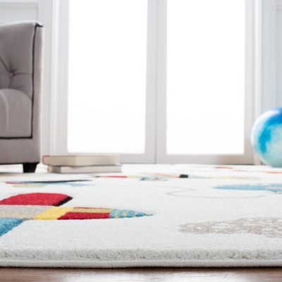 Off-White Kids Airplane Rectangular Synthetic Area Rug