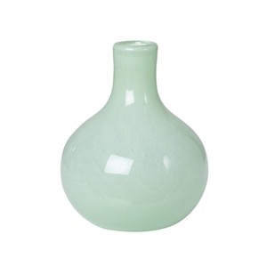 Transpac Glass 9.25 in. Green Bud Vase with Tube Mouth - 1 of 2