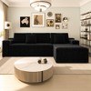 KWPZQEB 104.3" Modern Modular Sofa, Corduroy Sectional Sofa with Deep Seat & Pillows, 3 Seater L-Shape Boneless Sofa w/ Chaise for Living Room - 2 of 4