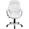 Emma and Oliver Mid-Back White LeatherSoft Tapered Back Executive Swivel Office Chair - Arms - 4 of 4