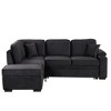 NicBex Sectional Sofa with Storage Ottoman Velvet Modern L Shaped Modular Sofa for Living Room & Apartment, Black - 2 of 4
