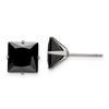 Chisel Stainless Steel Polished 9mm Black Square Cubic Zirconia Stud Earrings - 2 of 4