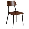 Flash Furniture Stackable Industrial Dining Chair with Gunmetal Steel Frame and Rustic Wood Seat, Set of 2 - image 3 of 4