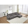 L-Shaped Sectional Sofas with Pleated Design and Matching Footstool for Living Room or Lounge Area - 2 of 4