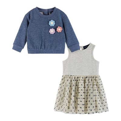 Andy & Evan  Infant  Navy Terry Sweatshirt & Dress Set