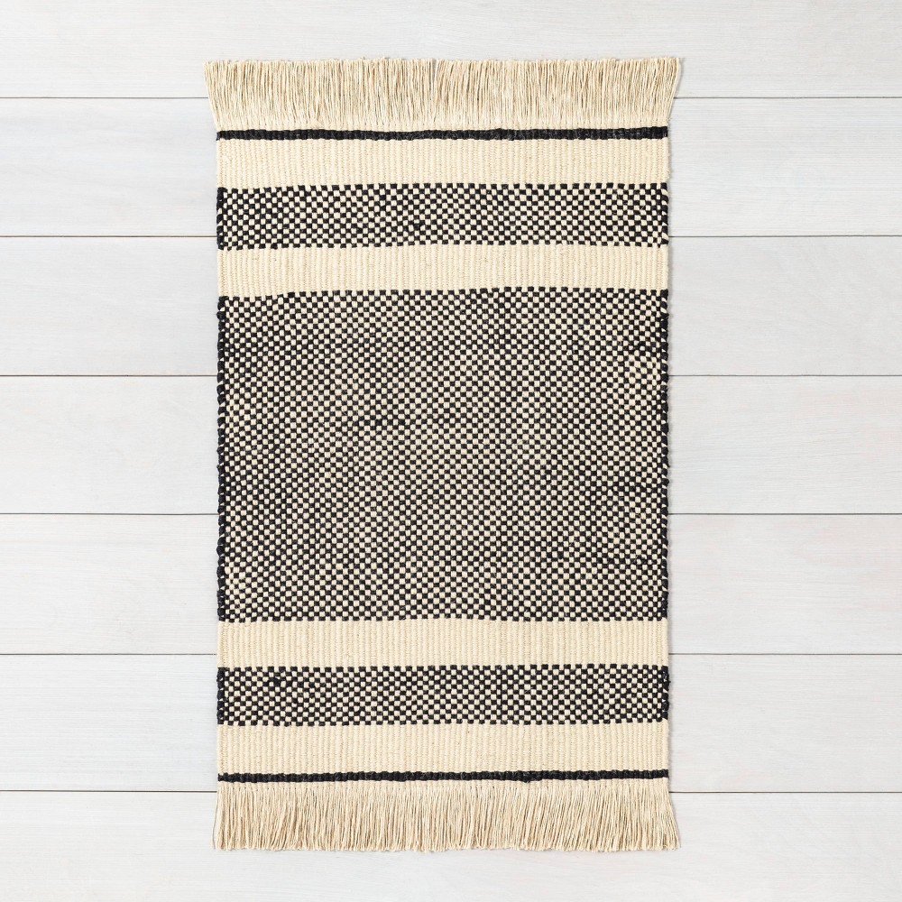 2' x 3' Jute Accent Rug Black/Natural - Hearth & Hand™ with Magnolia