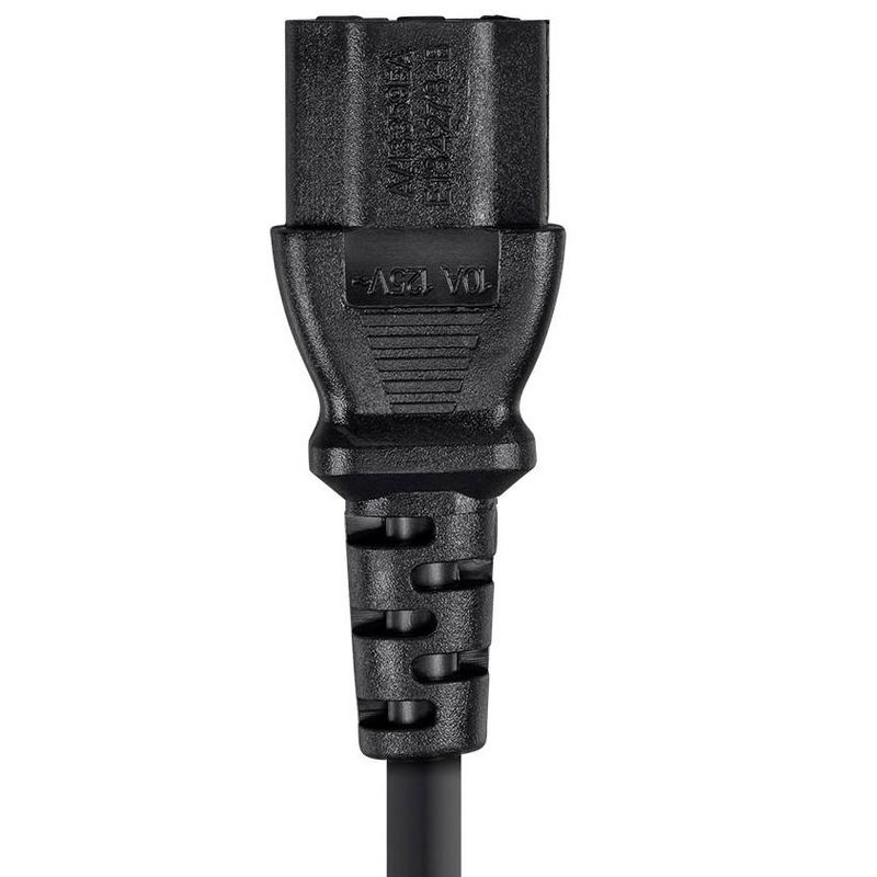 Monoprice 3-Prong Extension Cord - 10 Feet - Black | IEC 60320 C14 to IEC 60320 C13, 18AWG, 10A, 125V, 5 of 7