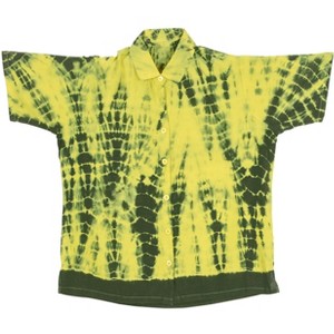 LA LEELA Women's Summer Button Down Short-Sleeve Blouses Beach Hawaiian Shirt Party Dressy Vacation Casual Shirts for Women Trendy XL Tie Dye, Mustard - 1 of 2