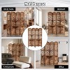 Room Divider, Freestanding Wooden Privacy Screen w/ 2-Tier Shelf & Peg Board, Partition for Apartment/Office - 3 of 4