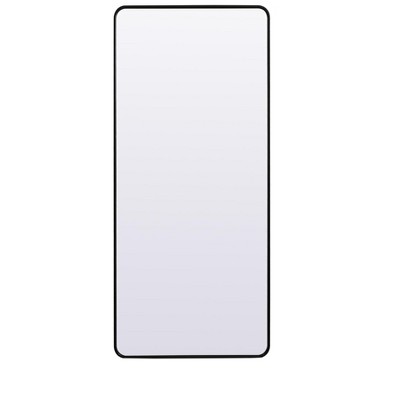 Elegant Lighting Soft Corner Metal Rectangle Mirror 32x72 Inch in Black