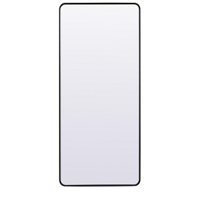 Elegant Lighting Soft Corner Metal Rectangle Mirror 32x72 Inch in Black - 1 of 4