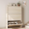 Shoe Cabinet with 3 Flip Drawers, Wooden Shoe Organizer Cabinet with Adjustable Shelf, Shoe Storage - 4 of 4
