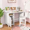 Costway Kids Study Desk with Chair, Whiteboard, Marker, Hutch, Storage Cabinet Purple/White - 4 of 4