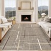 Modern Machine Washable Large Area Rug for Bedroom Minimalist Geometric Carpet Stain Resistant Non Slip Carpet - 2 of 4