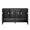 Okak Modern Double Tiers 4-Door Sideboard Storage Cabinet for Dining Room,Living Room,Kitchen Pantry Cabinets with Open Shelves - 3 of 4