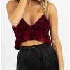 Women's WINE RUFFLED CROPPED TOP - Blue Blush - 2 of 4