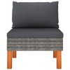 vidaXL Middle Sofa Poly Rattan and Solid Eucalyptus Wood - 4 of 4