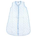 Hudson Baby Infant Boy Muslin Cotton Sleeveless Wearable Sleeping Bag, Sack, Blanket, Blue Sheep