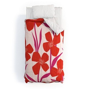 Deny Designs Maritza Lisa Red and Pink Floral Pattern Comforter Set Red - 1 of 3