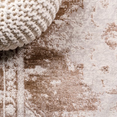 Alhambra Reversible Brown/Cream Synthetic 3x5 Modern Area Rug