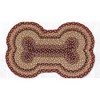 Earth Rugs Braided Cotton Dog Bone Rug – Rustic Pet Mat 18"x28" Burgundy Gray Cream - 2 of 3