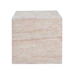 Christopher Knight Home Genevra Outdoor Square Shape Travertine Lightweight Concrete Side Table - 1 of 4