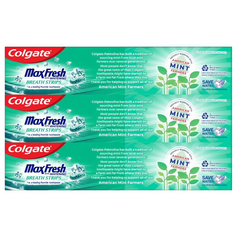 Colgate Max Fresh Toothpaste Clean Mint - 6.3oz/3pk, 2 of 7
