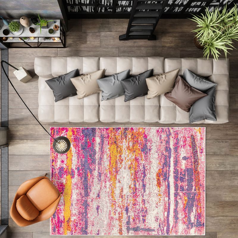 Contemporary POP Modern Abstract Brushstroke Area Rug, 5 of 14