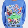 Boys' Marvel Avengers Long Sleeve Graphic T-Shirt - Blue - 2 of 3