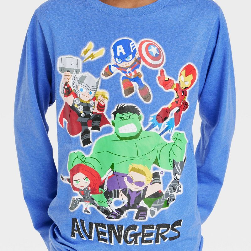 Boys&#39; Marvel Avengers Long Sleeve Graphic T-Shirt - Blue, 2 of 4