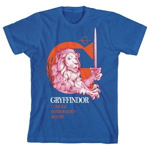 Harry Potter Gryffindor Lion Youth Blue Graphic Tee - 1 of 1