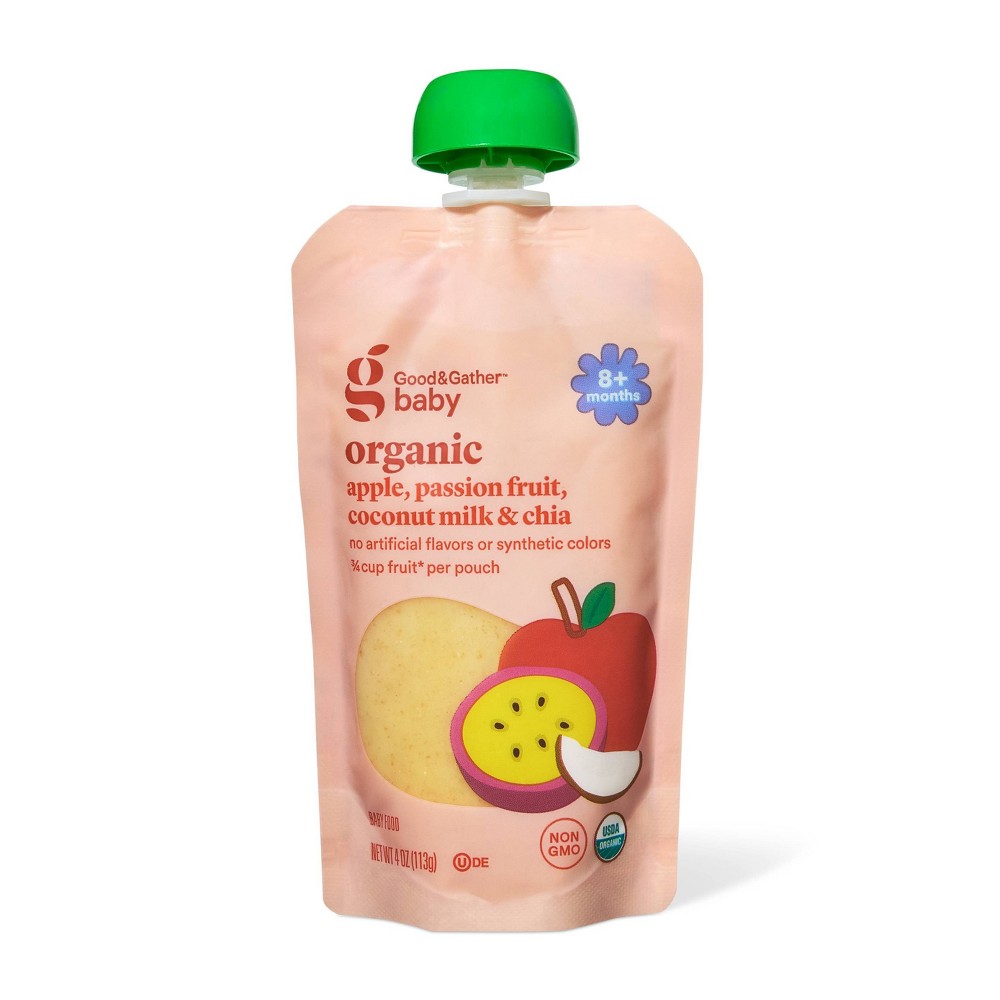 Apple Passion Fruit Coco Chia Baby Food Pouch - Brown - 4oz - Good & Gather™