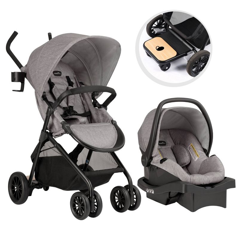 Evenflo Sibby Travel System with Stroller &#38; Car Seat - Mineral Gray, 3 of 28