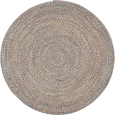 Braided Brd701 Hand Woven Area Rug - Blue Ivory - 5' Round - Safavieh 