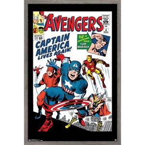 Trends International Marvel Comics - Avengers - Captain America - Comic Cover #4 Framed Wall Poster Prints - 1 of 4