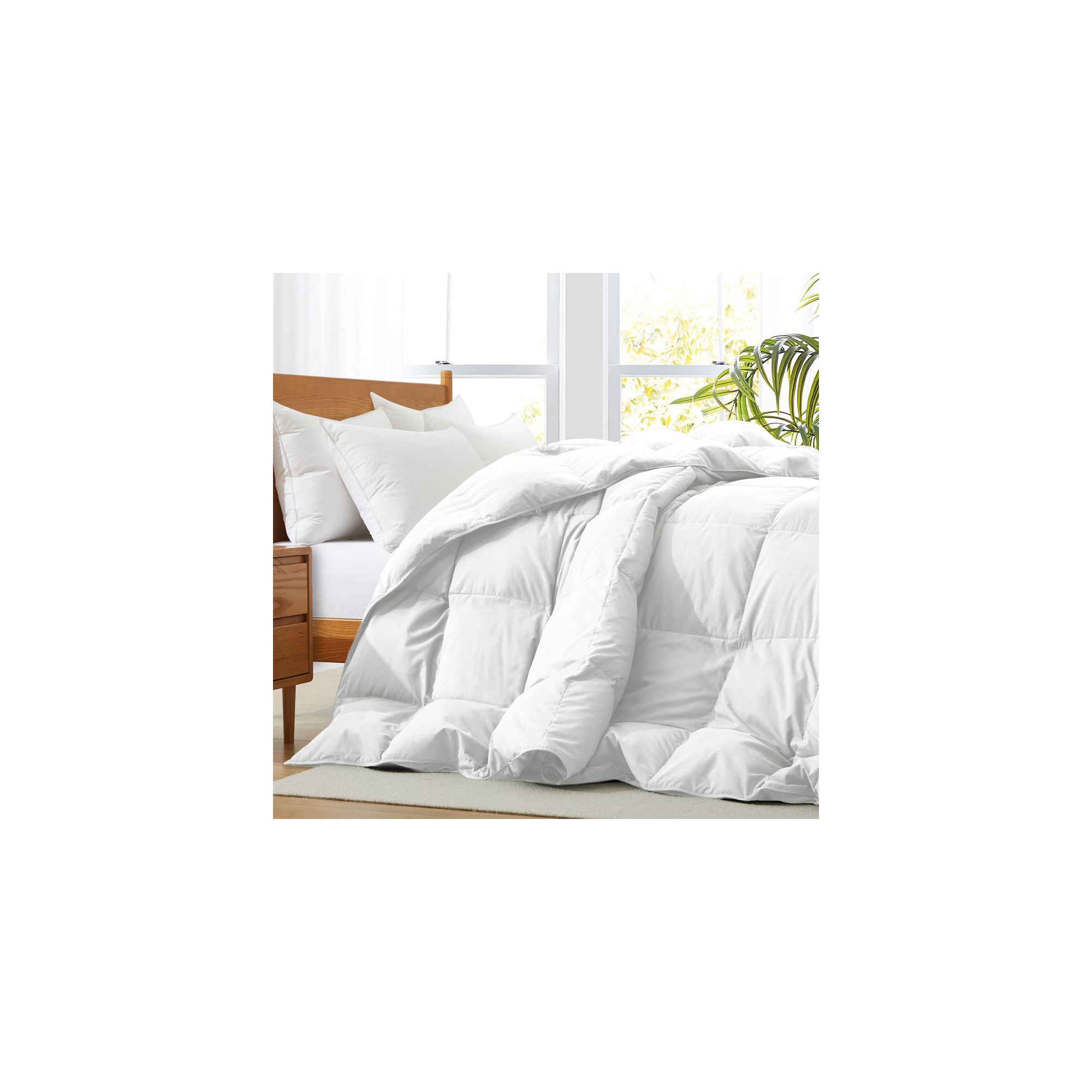 Peace Nest Medium Weight White Goose Down Duvet Comforter Insert, King, White