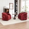 SEYNAR Modern Glam Velvet 360 Degree Swivel Accent Armchair with Tufted Back Set of 2 - 3 of 4