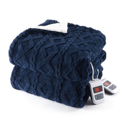 Heating Blanket, Thick Tufted Electric Blanket Throw with 6 Heating Levels and 20 Time Settings, Machine Washable