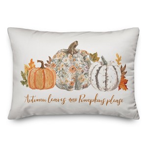 Creative Products Autumn Leaves and Pumpkins Please 20 x 14 Indoor / Outdoor Pillow - 1 of 3