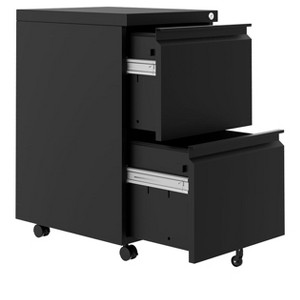 2-Drawer Mobile File Cabinet with Locking Wheels & Security Lock, Under-Desk Rolling Storage for Legal/A4/Letter Files - 1 of 4