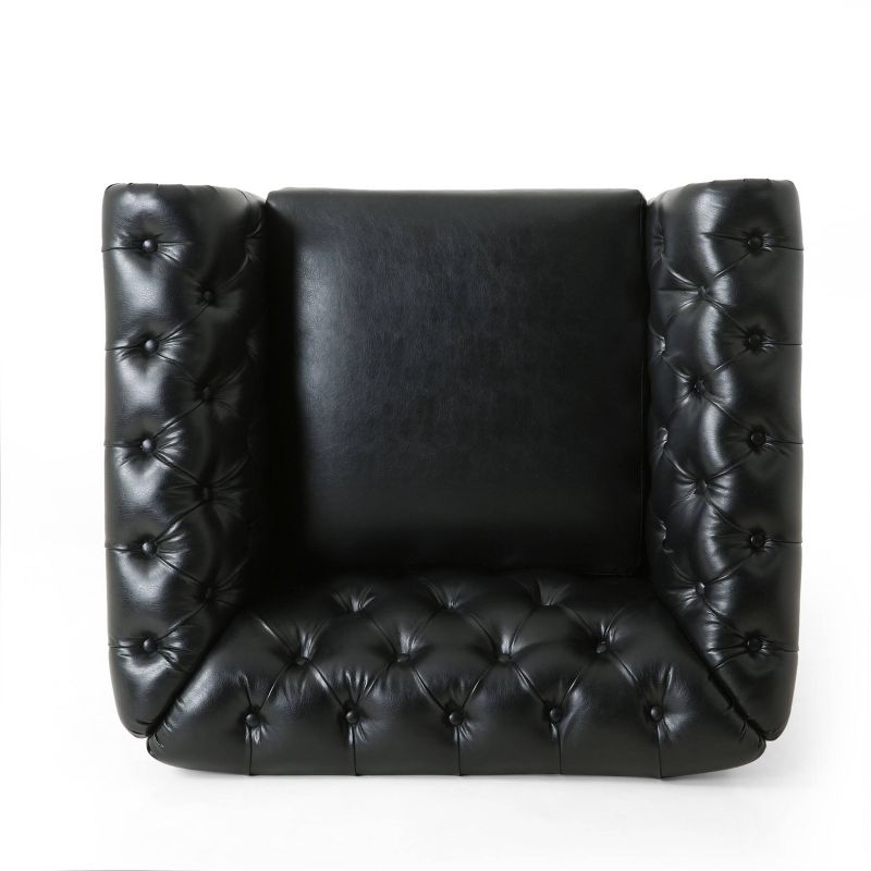 Castalia Chesterfield Tufted Club Chair with Nailhead Trim Midnight - Christopher Knight Home, 6 of 11