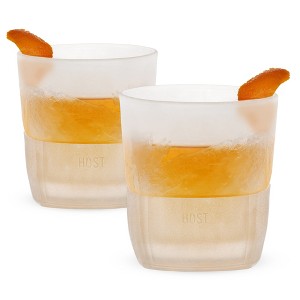Host Freeze Cooling Glasses for Old Fashioned, Whiskey, Bourbon, and Scotch, Freezer Gel Chiller Insulated Glass Double Wall Tumblers Set of 2, Clear - 1 of 4